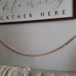72" Farmhouse Wooden Bead Garland